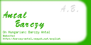 antal barczy business card